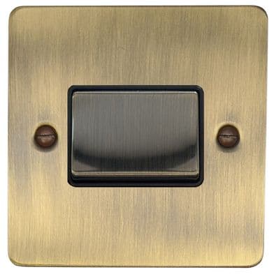 G&H FAB369 Flat Plate Antique Brass 1 Gang Triple Pole 10A Fan Isolator Switch
