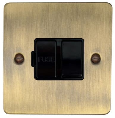G&H FAB57B Flat Plate Antique Brass 1 Gang Fused Spur 13A Switched