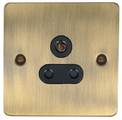 G&H FAB59B Flat Plate Antique Brass 1 Gang Single 5 Amp Plug Socket