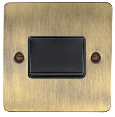 G&H FAB69B Flat Plate Antique Brass 1 Gang Triple Pole 10A Fan Isolator Switch