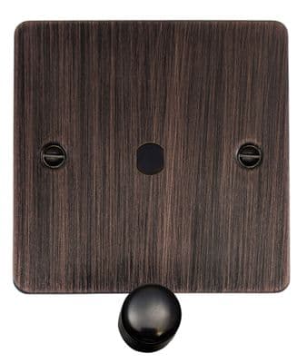 G&H FAC11-PK Flat Plate Antique Copper 1 Gang Dimmer Plate Only inc Dimmer Knobs