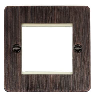 G&H FAC162 Flat Plate Antique Copper 1 Gang 2 Euro Module Plate