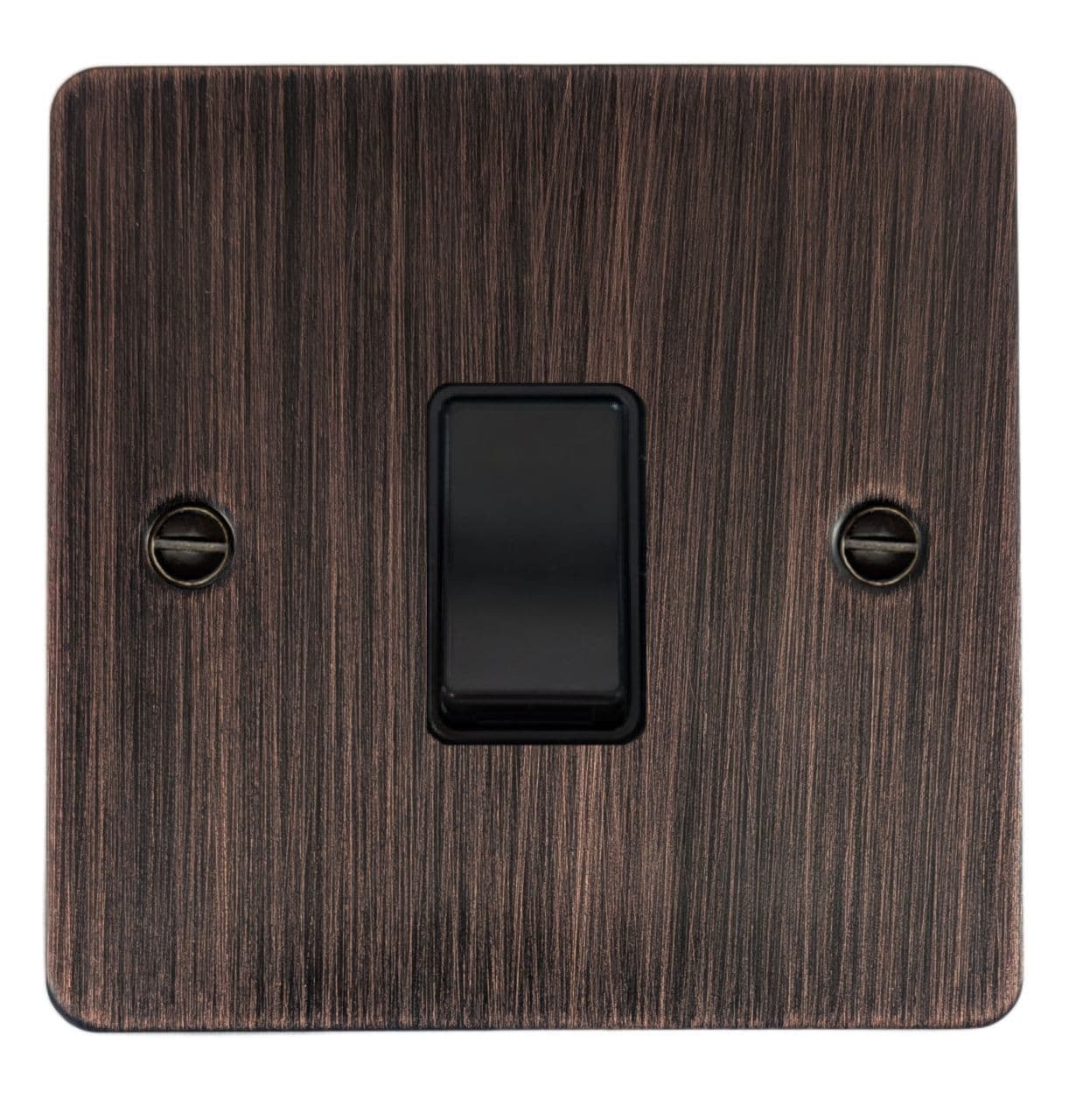 Single Rocker Light Switch Copper G&H FAC1B Flat Plate Antique Copper 1 Gang 1 or 2 Way Rocker Light Switch