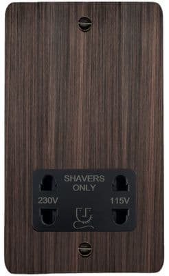 G&H FAC30B Flat Plate Antique Copper Dual Voltage Shaver Socket 115-230V