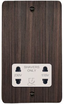 G&H FAC30W Flat Plate Antique Copper Dual Voltage Shaver Socket 115-230V