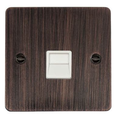 G&H FAC33W Flat Plate Antique Copper 1 Gang Master BT Telephone Socket