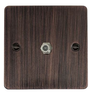G&H FAC37 Flat Plate Antique Copper 1 Gang Single Satellite Point Socket