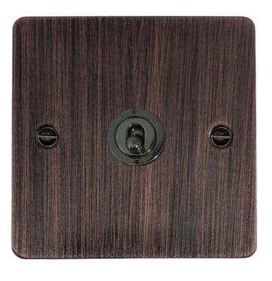 G&H FAC381-BN Flat Plate Antique Copper 1 Gang 2 Way Toggle Light Switch