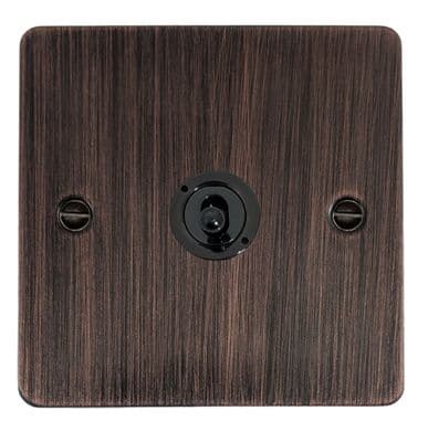 G&H FAC385-FBK Flat Plate Antique Copper 1 Gang Intermediate Toggle Light Switch