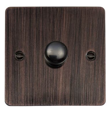 G&H FAC521-FBK Flat Plate Antique Copper 1 Gang 1 or 2 Way LED Dimmer Switch