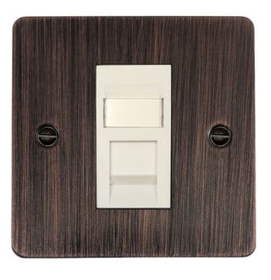 G&H FAC61W Flat Plate Antique Copper 1 Gang RJ45 Cat5e Data Socket