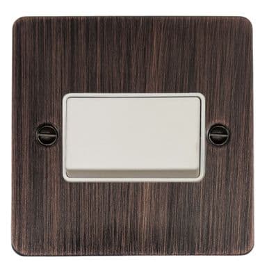 G&H FAC69W Flat Plate Antique Copper 1 Gang Triple Pole 10A Fan Isolator Switch