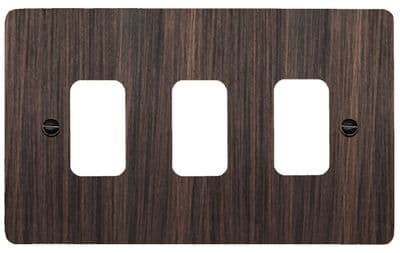 G&H FAC73 Flat Plate Antique Copper 3 Gang Grid Plate to suit G&H Grid Modules