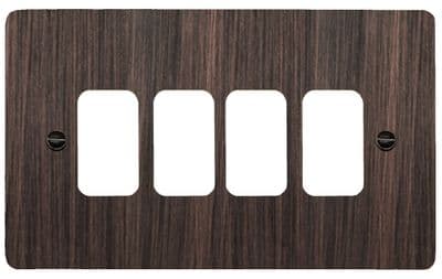 G&H FAC74 Flat Plate Antique Copper 4 Gang Grid Plate to suit G&H Grid Modules