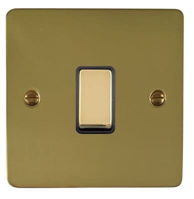 G&H FB305 Flat Plate Polished Brass 1 Gang Intermediate Rocker Light Switch