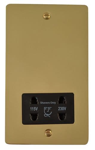 G&H FB30B Flat Plate Polished Brass Dual Voltage Shaver Socket 115-230V