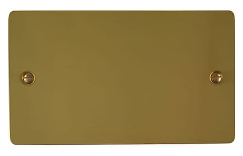 G&H FB32 Flat Plate Polished Brass 2 Gang Double Blank Plate