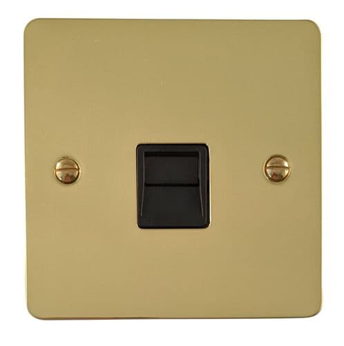 G&H FB33B Flat Plate Polished Brass 1 Gang Master BT Telephone Socket