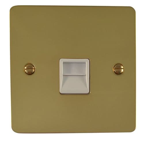 G&H FB33W Flat Plate Polished Brass 1 Gang Master BT Telephone Socket
