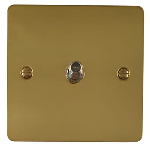 G&H FB37 Flat Plate Polished Brass 1 Gang Single Satellite Point Socket