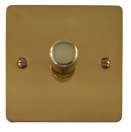 G&H FB521 Flat Plate Polished Brass 1 Gang 1 or 2 Way LED Dimmer Switch
