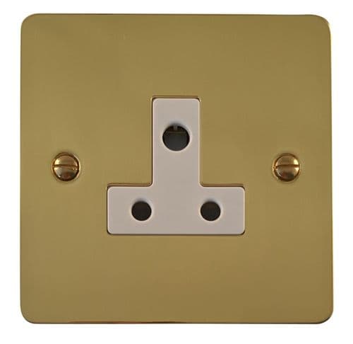 G&H FB59W Flat Plate Polished Brass 1 Gang Single 5 Amp Plug Socket
