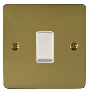 G&H FB5W Flat Plate Polished Brass 1 Gang Intermediate Rocker Light Switch