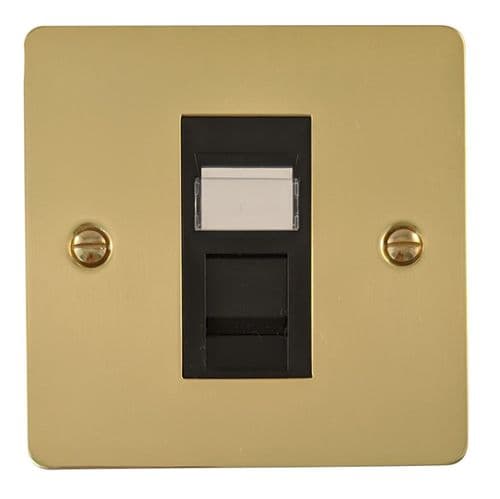G&H FB61B Flat Plate Polished Brass 1 Gang RJ45 Cat5e Data Socket
