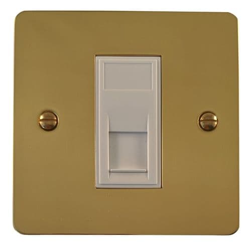 G&H FB61W Flat Plate Polished Brass 1 Gang RJ45 Cat5e Data Socket