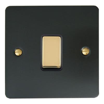 G&H FBB301-PB Flat Plate Black Bronze 1 Gang 1 or 2 Way Rocker Light Switch