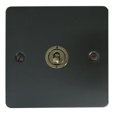 G&H FBB381-AB Flat Plate Black Bronze 1 Gang 1 or 2 Way Toggle Light Switch