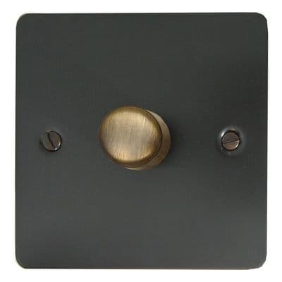 G&H FBB521-AB Flat Plate Black Bronze 1 Gang 1 or 2 Way LED Dimmer Switch