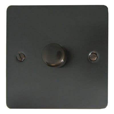 G&H FBB521-BB Flat Plate Black Bronze 1 Gang 1 or 2 Way LED Dimmer Switch