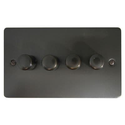 G&H FBB524-BB Flat Plate Black Bronze 4 Gang 1 or 2 Way LED Dimmer Switch