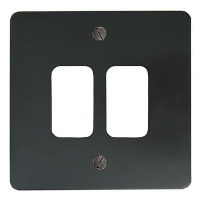 G&H FBB72 Flat Plate Black Bronze 2 Gang Grid Plate to suit G&H Grid Modules