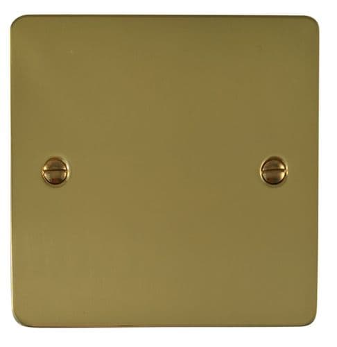 G&H FBUL31 Flat Plate Unlacquered Polished Brass 1 Gang Single Blank Plate
