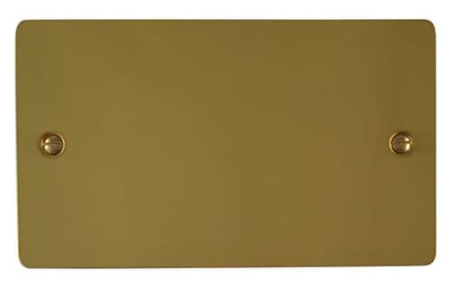 G&H FBUL32 Flat Plate Unlacquered Polished Brass 2 Gang Double Blank Plate