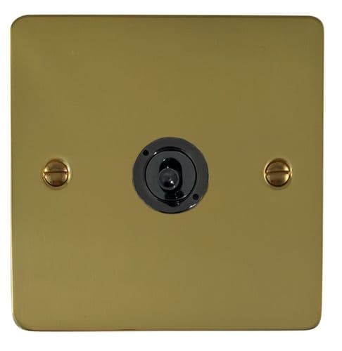 G&H FBUL381-FBK Flat Plate Unlacquered Polished Brass 1 Gang 2 Way Toggle Light Switch