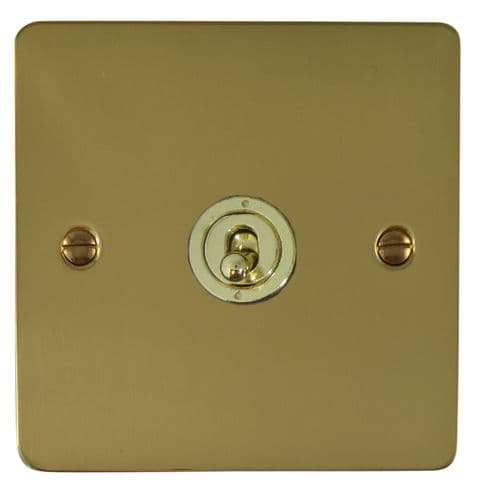 G&H FBUL381-PB Flat Plate Unlacquered Polished Brass 1 Gang 1 or 2 Way Toggle Light Switch
