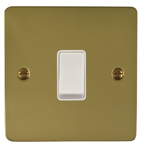 G&H FBUL5W Flat Plate Unlacquered Polished Brass 1 Gang Intermediate Rocker Light Switch