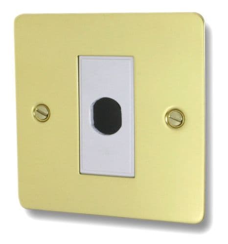 G&H FBUL79W Flat Plate Unlacquered Polished Brass 1 Gang Flex Outlet Plate