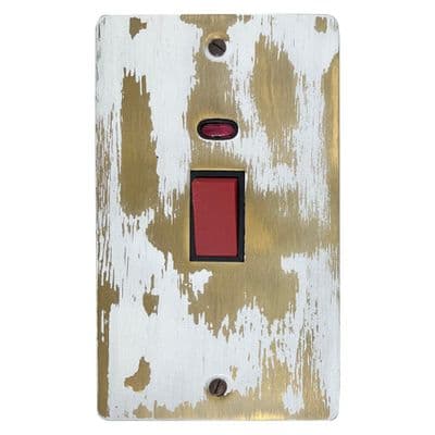 G&H FDB28B Flat Plate Dover Bronze 45 Amp DP Cooker Switch & Neon Vertical Plate