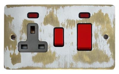 G&H FDB29B Flat Plate Dover Bronze 45 Amp DP Cooker Switch & 13A Switched Socket