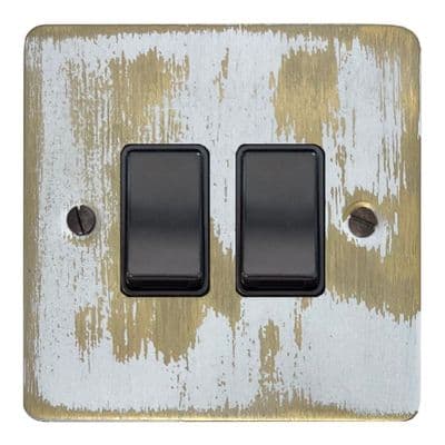 G&H FDB2B Flat Plate Dover Bronze 2 Gang 1 or 2 Way Rocker Light Switch