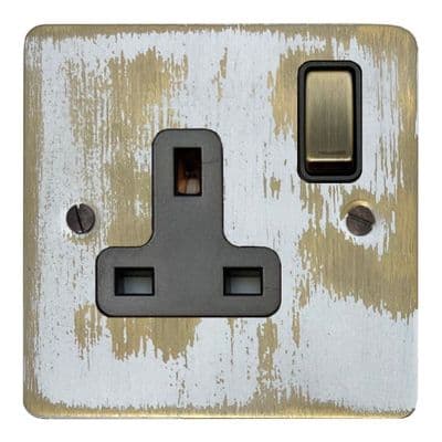 G&H FDB309 Flat Plate Dover Bronze 1 Gang Single 13A Switched Plug Socket