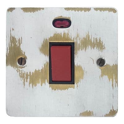 G&H FDB46B Flat Plate Dover Bronze 45 Amp DP Cooker Switch & Neon Single Plate