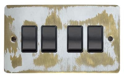 G&H FDB4B Flat Plate Dover Bronze 4 Gang 1 or 2 Way Rocker Light Switch