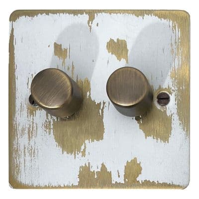 G&H FDB522 Flat Plate Dover Bronze 2 Gang 1 or 2 Way LED Dimmer Switch