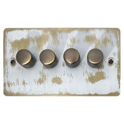 G&H FDB524 Flat Plate Dover Bronze 4 Gang 1 or 2 Way LED Dimmer Switch