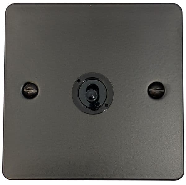 G&H FFB381-FBK Flat Plate Matt Black 1 Gang 1 or 2 Way Toggle Light Switch